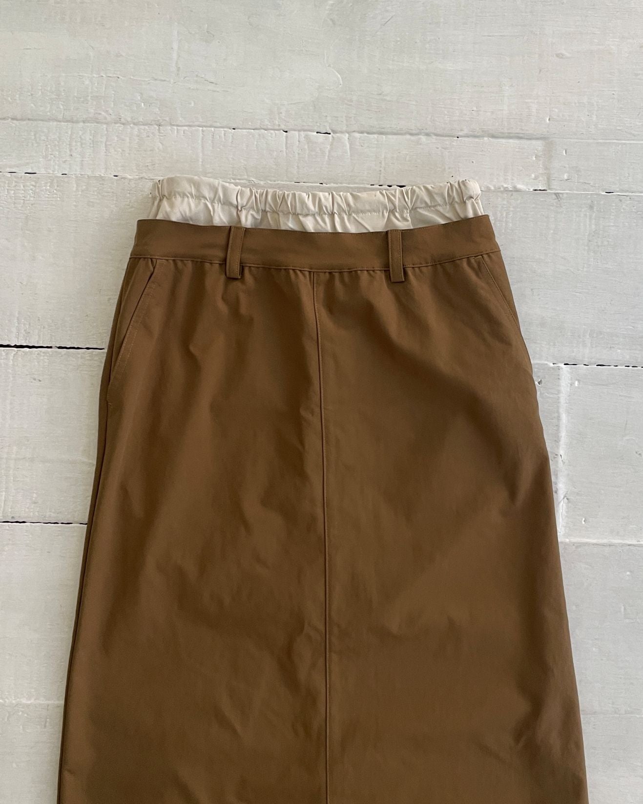 ダブルウエストバンド ロングスカート