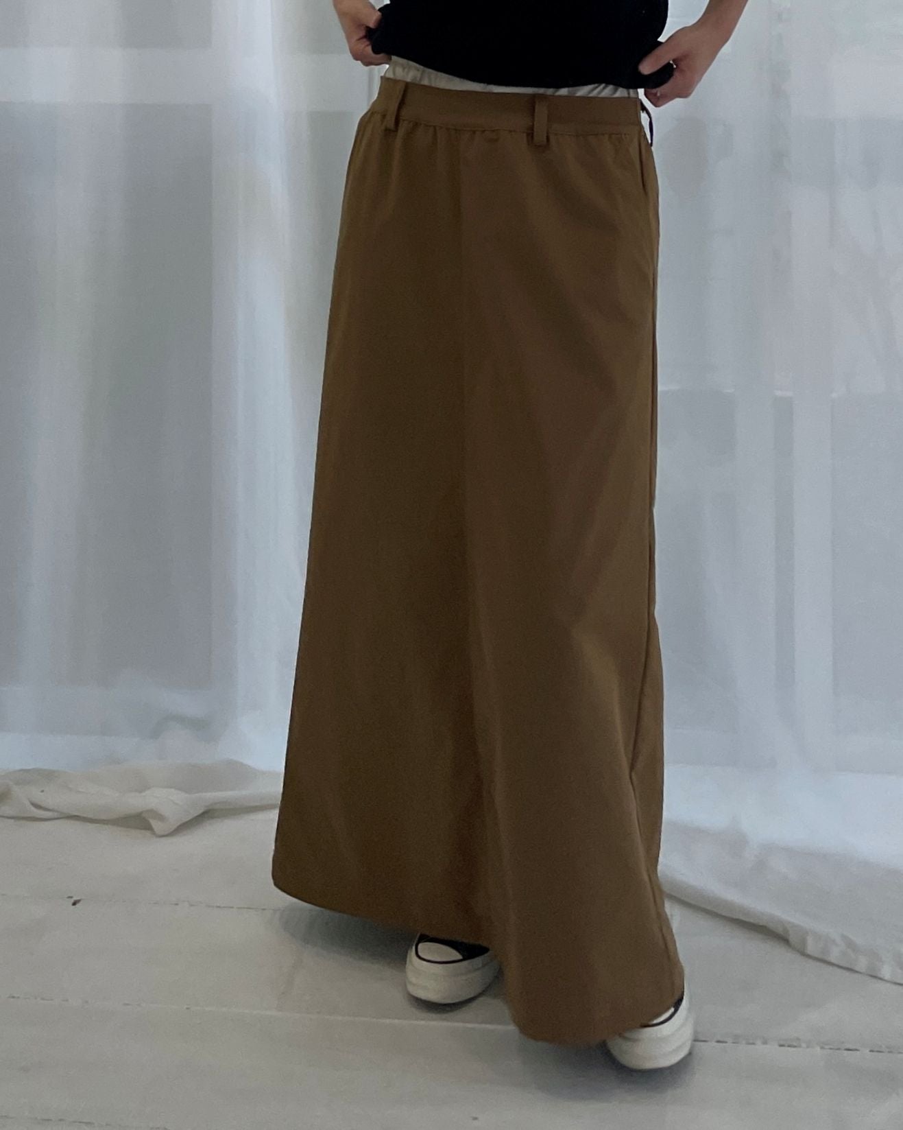 ダブルウエストバンド ロングスカート