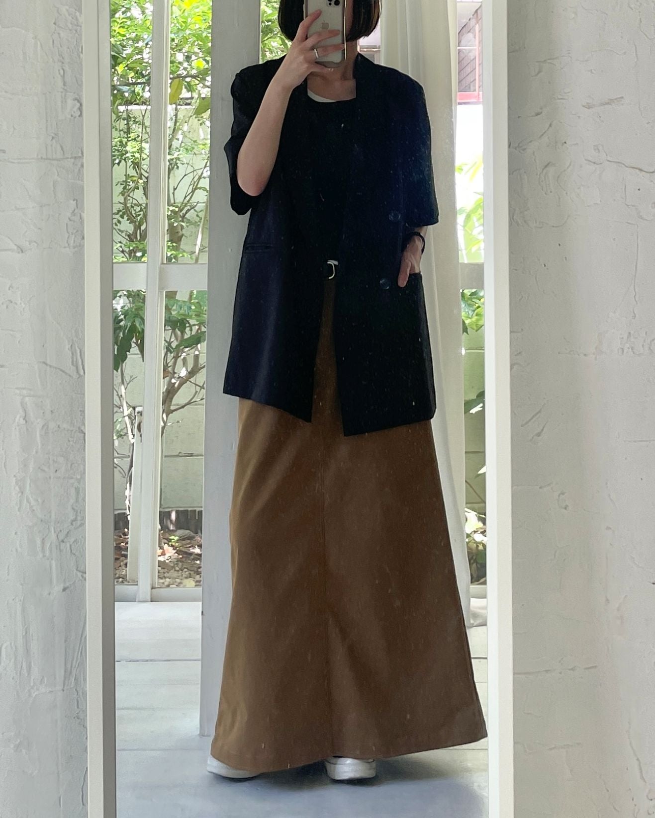 ダブルウエストバンド ロングスカート