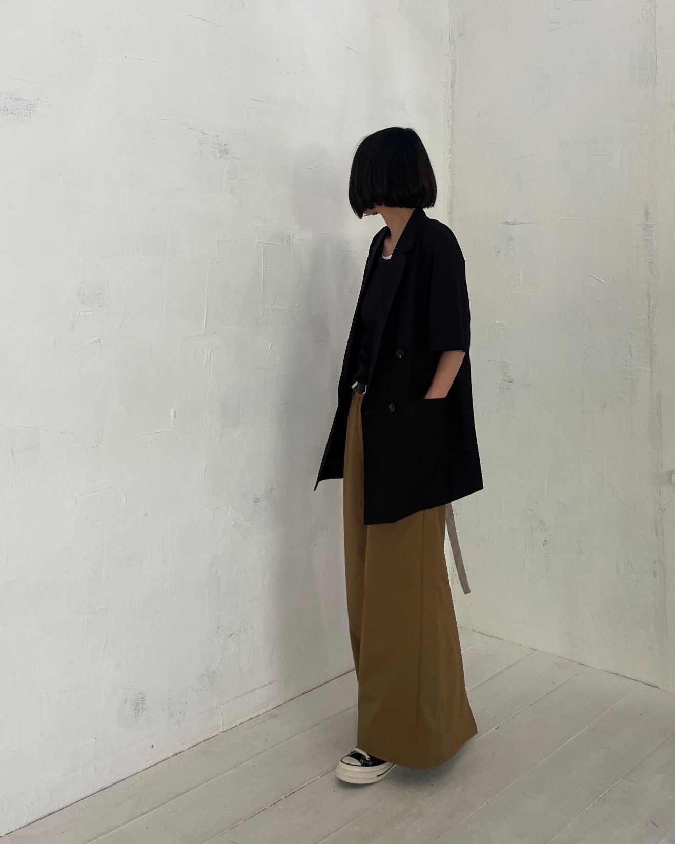 ダブルウエストバンド ロングスカート