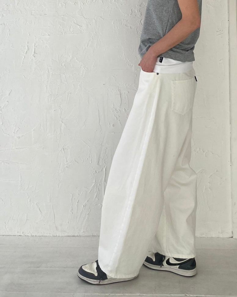 カーブワイドデニムパンツ