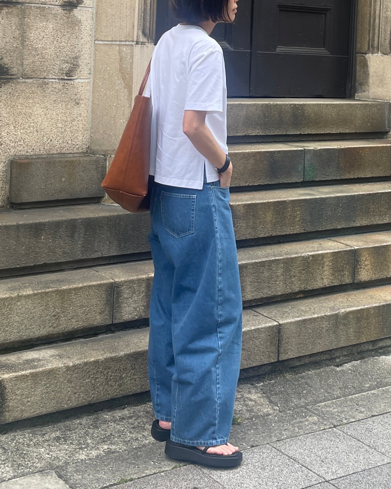 カーブワイドデニムパンツ