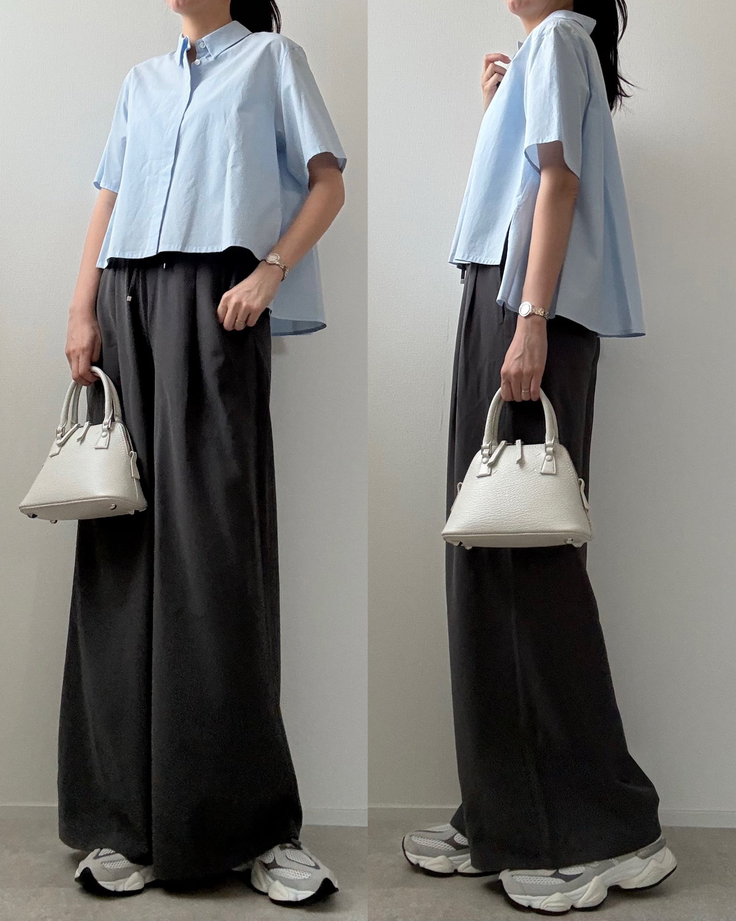 back flare shirt / white