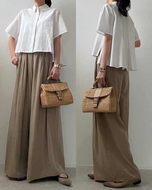 back flare shirt / white