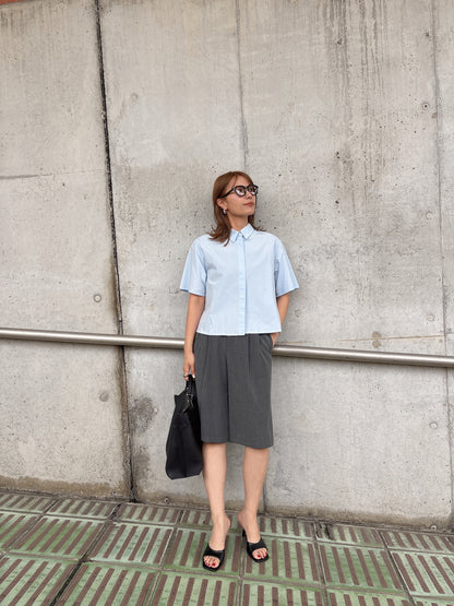 back flare shirt / white