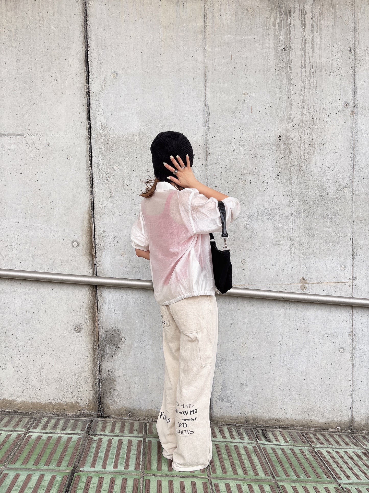 zip shirt jacket / black