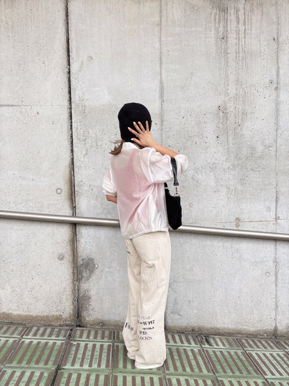 zip shirt jacket / black