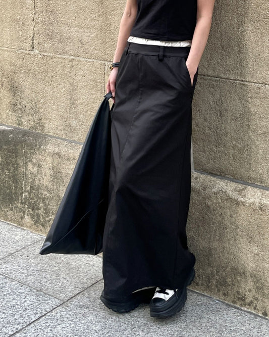 ダブルウエストバンド　ロングスカート
