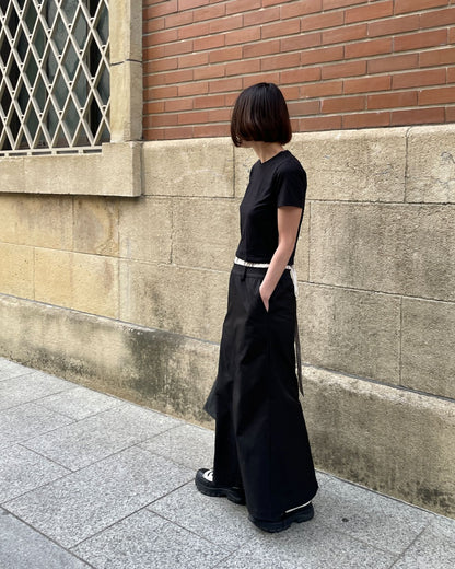 ダブルウエストバンド　ロングスカート