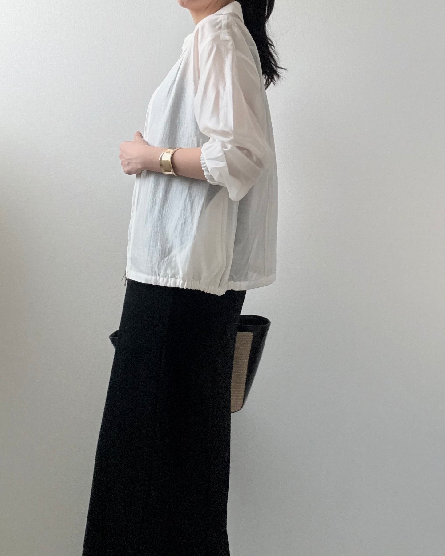 zip shirt jacket / black