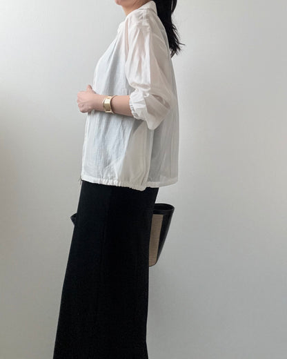 zip shirt jacket / black
